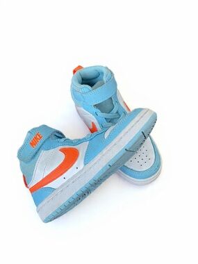 Nike Kids Mid-Top Sneakers in Blue and Orange